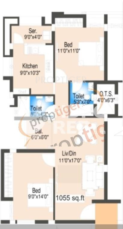 Oracle Oracle Residency (2BHK+2T (1,055 sq ft) 1055 sq ft)