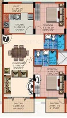 Venkat Wings Royal (2BHK+2T (961 sq ft) 961 sq ft)