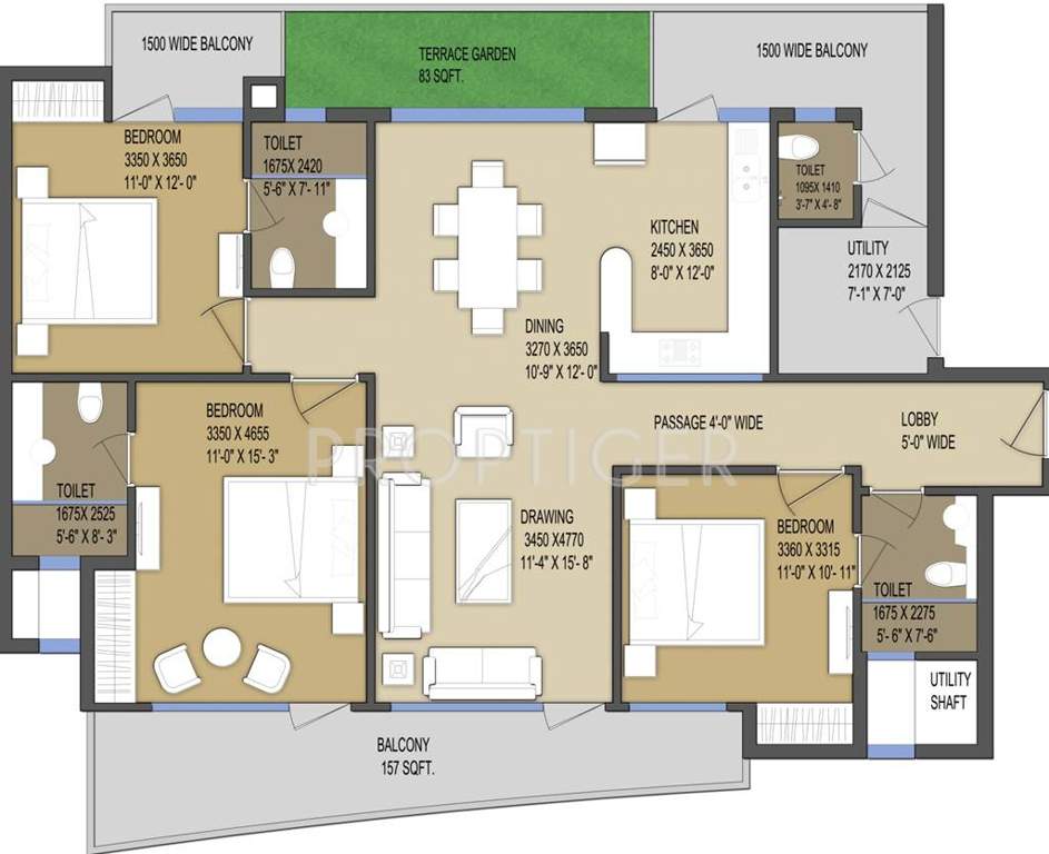 Le Solitairian Solitairian City (3BHK+4T (1,850 sq ft) 1850 sq ft)
