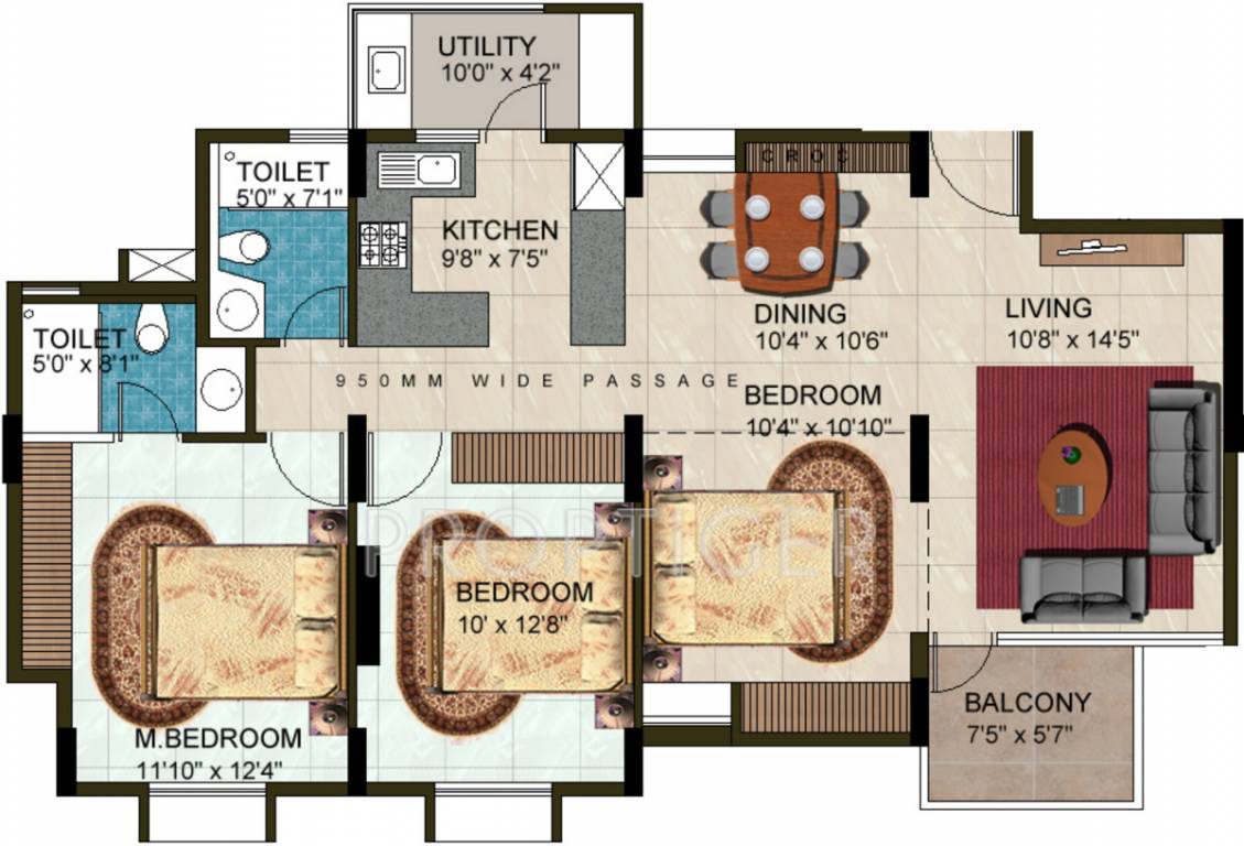 DSR Rainbow Heights (3BHK+3T (1,269 sq ft) 1269 sq ft) DSR Rainbow Heights (3BHK+3T (1,269 sq ft) 1269 sq ft)