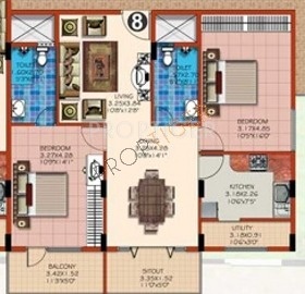 Venkat Wings Royal (2BHK+2T (1,140 sq ft) 1140 sq ft)