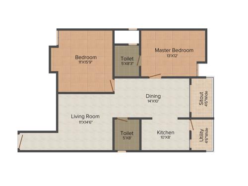 Citadil Balaji Homes (2BHK+2T (1,270 sq ft) 1270 sq ft)