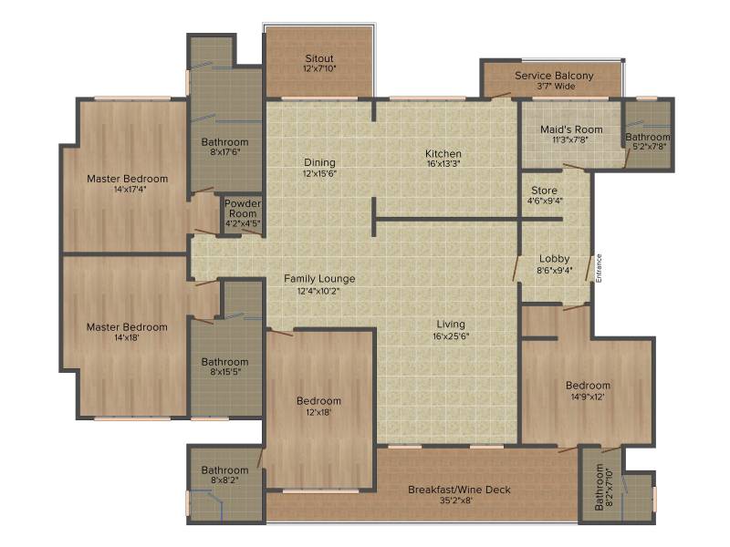 Panchshil One North (4BHK+4T (3,800 sq ft) + Servant Room 3800 sq ft)