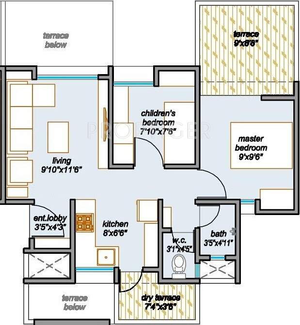 Majestique Palm Atlantis (1BHK+1T (776 sq ft) + Study Room 776 sq ft)