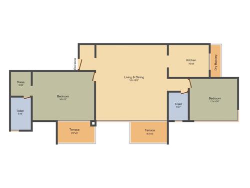PRA The Cove (2BHK+2T (1,286 sq ft) 1286 sq ft)