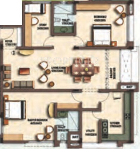 Coromandel Coral Cascade (2BHK+2T (1,284 sq ft) 1284 sq ft)