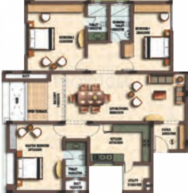 Coromandel Coral Cascade (3BHK+3T (1,862 sq ft) 1862 sq ft)