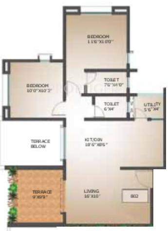 Kushal Nivriti (2BHK+2T (916 sq ft) 916 sq ft)
