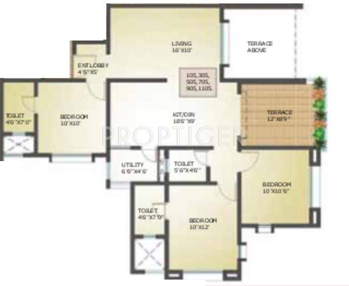 Kushal Nivriti (3BHK+3T (1,139 sq ft) 1139 sq ft)