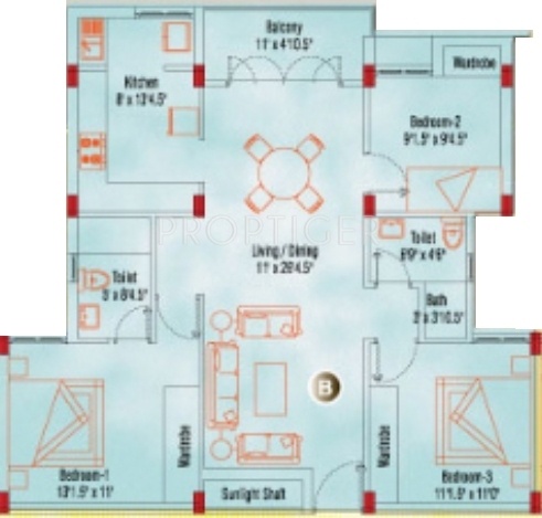Appaswamy Springs Apartment (3BHK+3T (1,428 sq ft) 1428 sq ft)