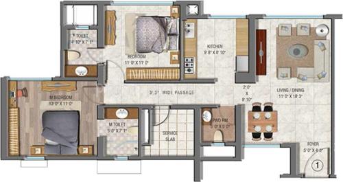 Sheth Auris Serenity (2BHK+2T (1,215 sq ft) 1215 sq ft) Sheth Auris Serenity (2BHK+2T (1,215 sq ft) 1215 sq ft)