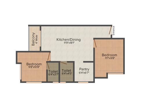 Mayfair Blossom (2BHK+2T (900 sq ft) 900 sq ft)