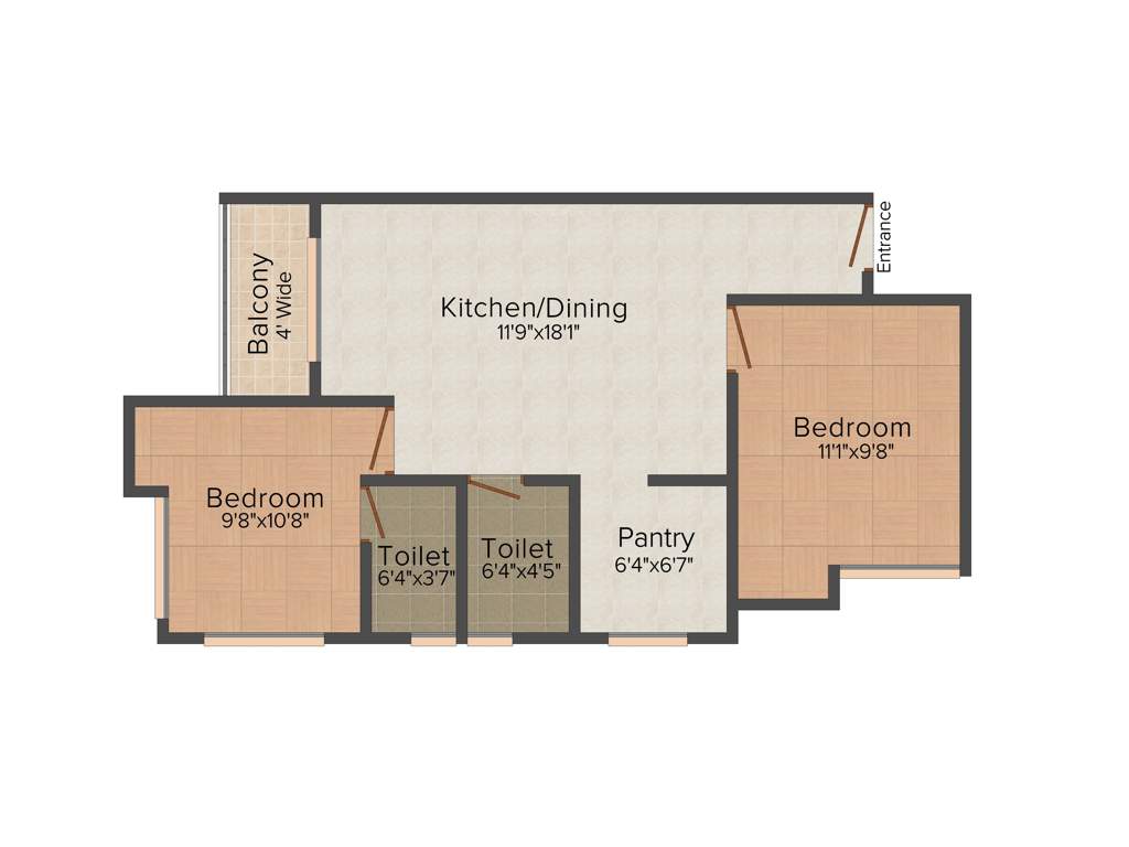 Mayfair Blossom (2BHK+2T (900 sq ft) 900 sq ft)