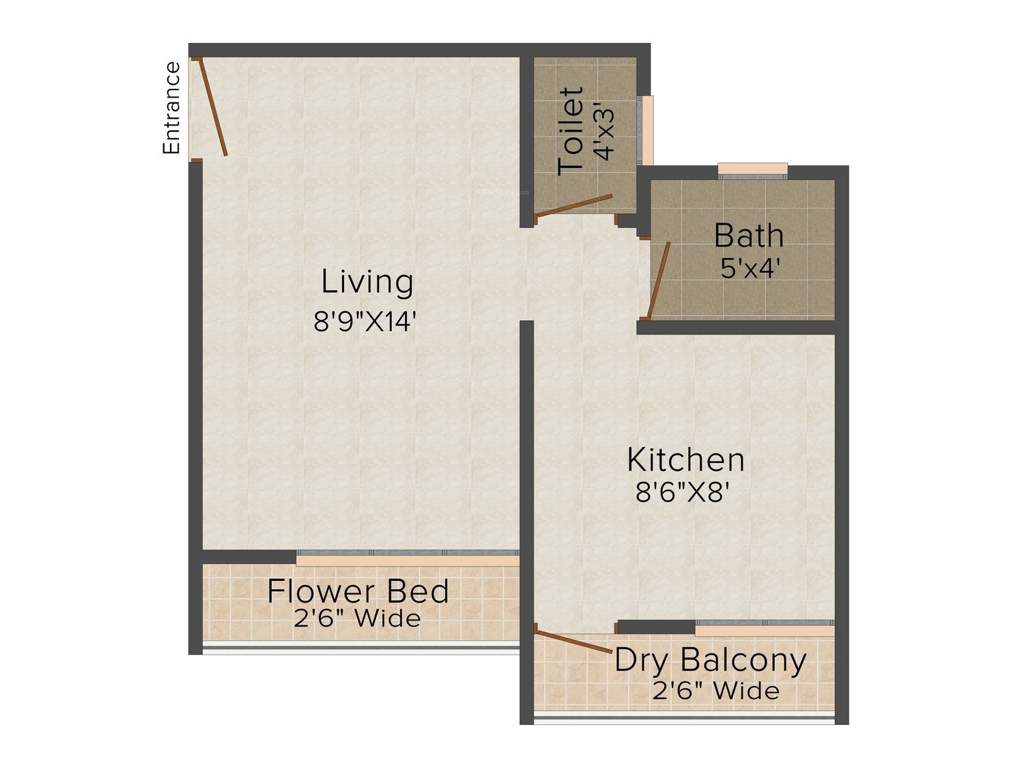 HDIL Paradise City (1BHK+2T (335 sq ft) 335 sq ft)