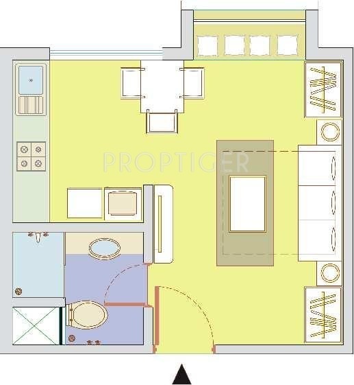 360 sq ft 1 BHK Floor Plan Image Patel Smondoville