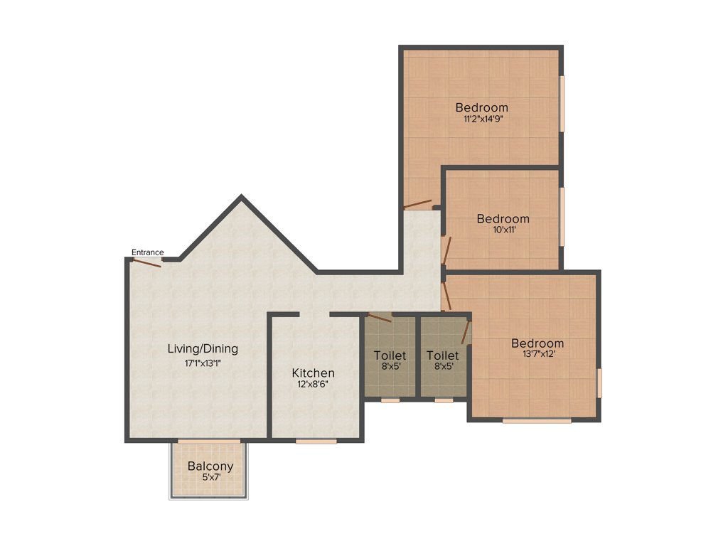 Ideal Ideal Enclave Phase 2 (3BHK+2T (1,535 sq ft) 1535 sq ft)