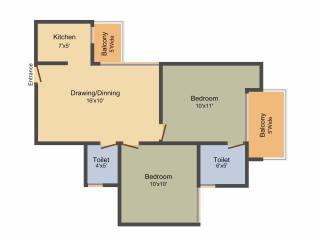 Manju Red Apple residency (2BHK+2T (875 sq ft) 875 sq ft) Manju Red Apple residency (2BHK+2T (875 sq ft) 875 sq ft)