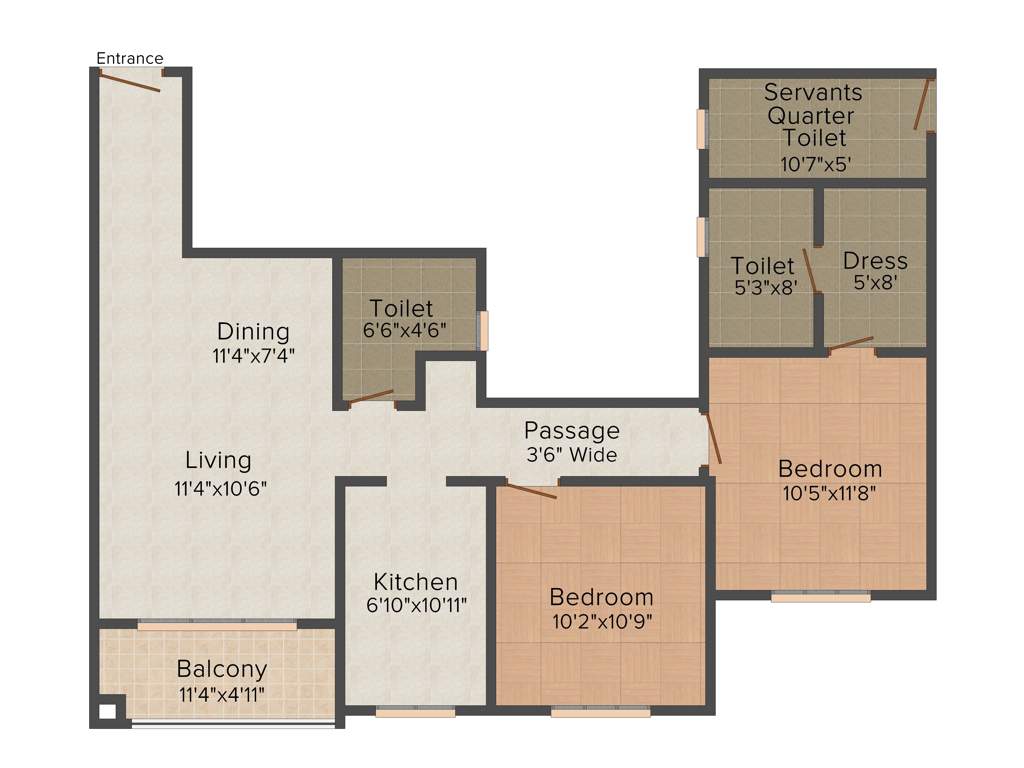 Ideal Greens (2BHK+2T (1,240 sq ft) 1240 sq ft)