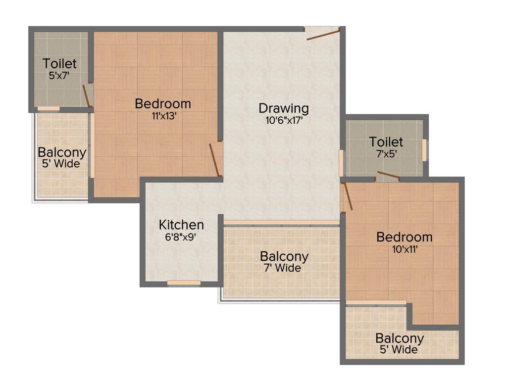 Uninav Heights (2BHK+2T (1,095 sq ft) 1095 sq ft)