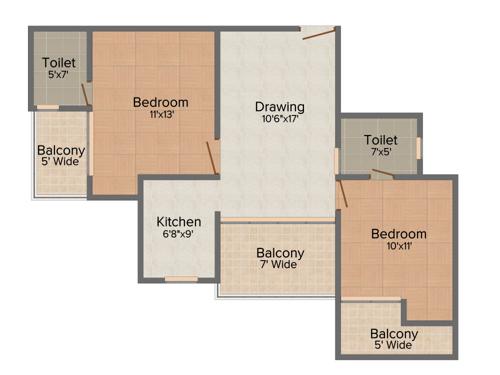 Uninav Heights (2BHK+2T (1,095 sq ft) 1095 sq ft) Uninav Heights (2BHK+2T (1,095 sq ft) 1095 sq ft)