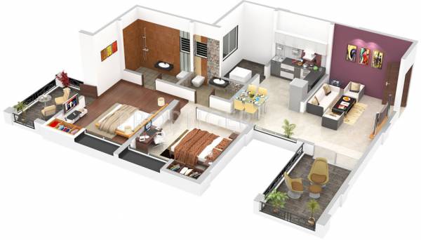 Venkatesh Spring Town (2BHK+2T (931 sq ft) 931 sq ft)