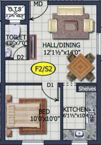 MS Foundations Mahilam (1BHK+1T (530 sq ft) 530 sq ft)