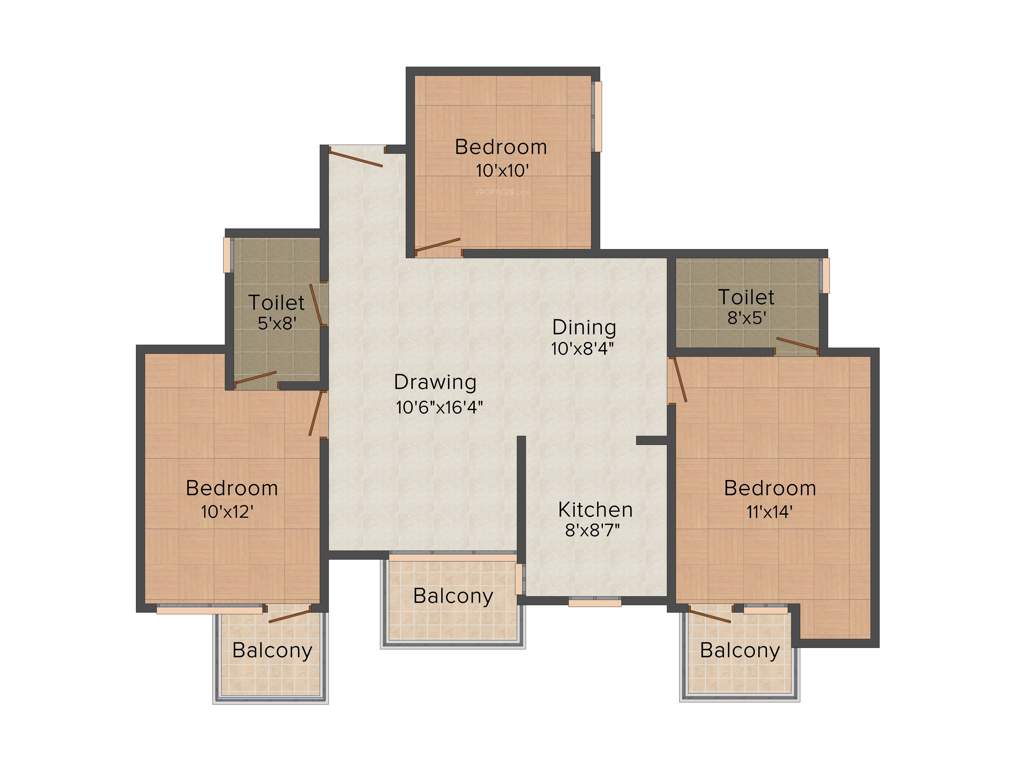 SVP Gulmohur Residency (3BHK+2T (1,350 sq ft) 1350 sq ft)