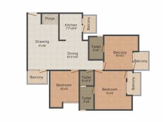 SVP Gulmohur Residency (3BHK+3T (1,510 sq ft) + Pooja Room 1510 sq ft) SVP Gulmohur Residency (3BHK+3T (1,510 sq ft) + Pooja Room 1510 sq ft)