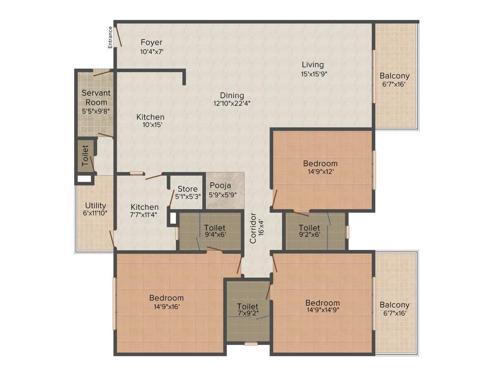 NR Royal Park Residency (3BHK+3T (2,127 sq ft) 2127 sq ft)