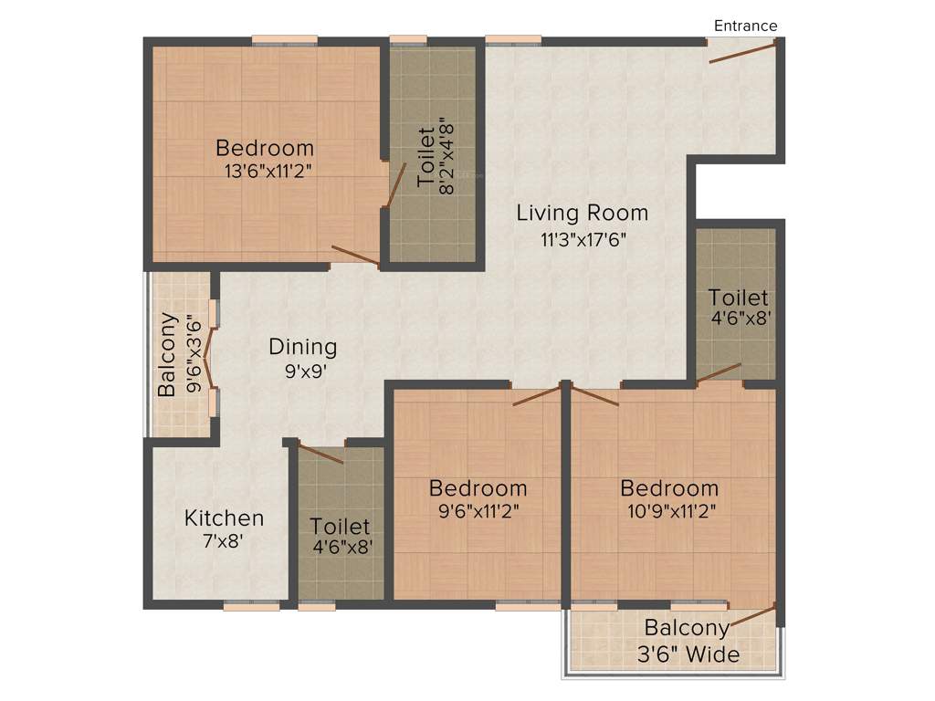 Arvind Sowparnika (3BHK+3T (1,300 sq ft) 1300 sq ft)