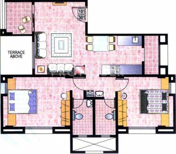 Beharay Arjun Residency (2BHK+2T (1,019 sq ft) 1019 sq ft)