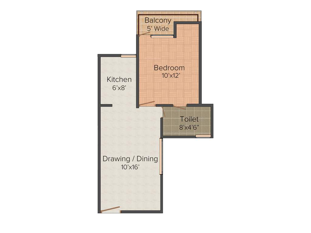 SCC Heights (1BHK+1T (615 sq ft) 615 sq ft)