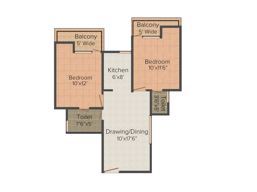 SCC Heights (2BHK+2T (850 sq ft) 850 sq ft)