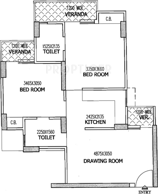 Gaursons 4th Avenue (2BHK+2T (910 sq ft) 910 sq ft)