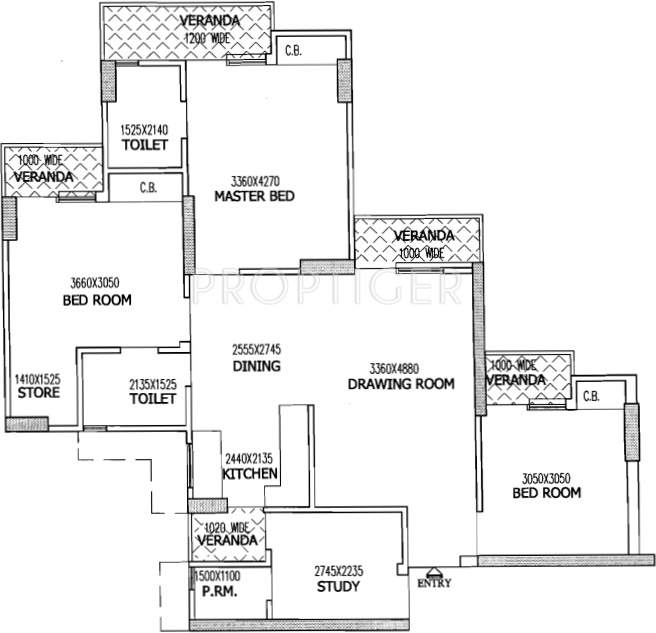 Gaursons 4th Avenue (3BHK+2T (1,400 sq ft) 1400 sq ft)