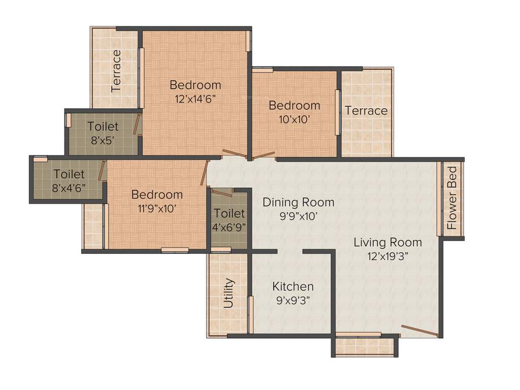 Gurukripa Dhruv Heights (3BHK+3T (1,625 sq ft) 1625 sq ft)