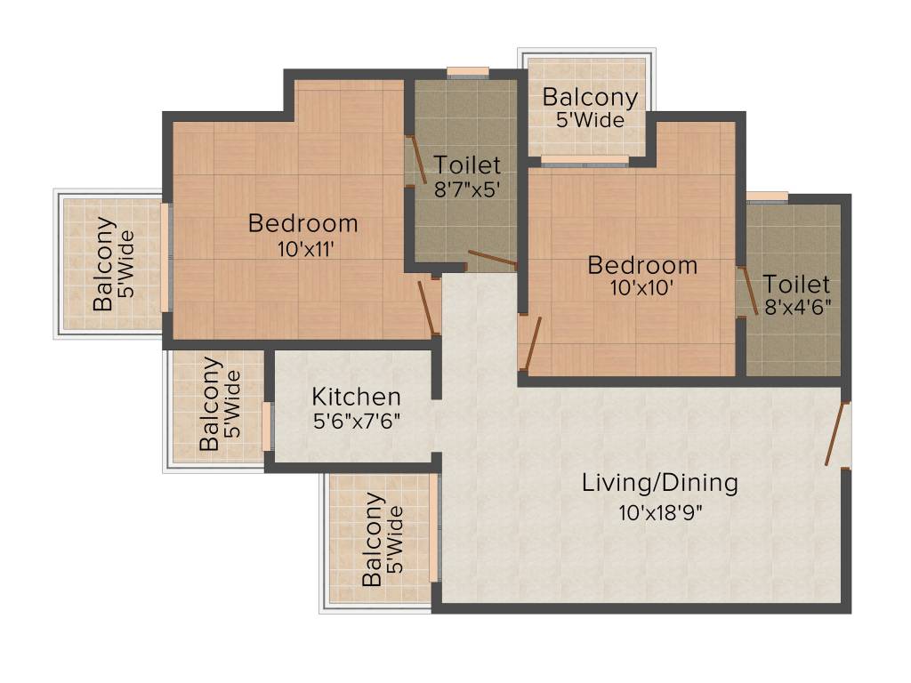 Morpheus Bluebell (2BHK+2T (900 sq ft) 900 sq ft)