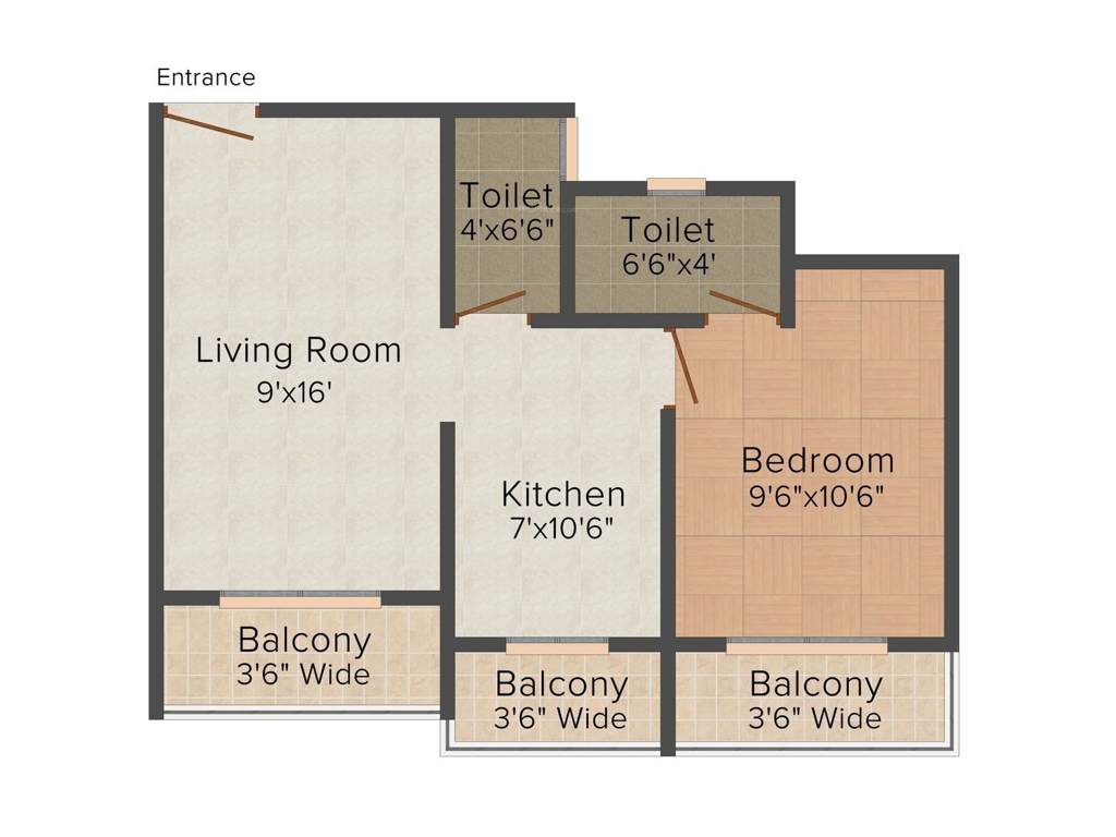 Tirupati Kasturi Vandana (1BHK+2T (665 sq ft) 665 sq ft)