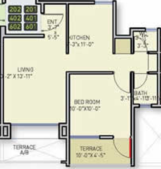 Anshul Ela (1BHK+1T (588 sq ft) 588 sq ft)