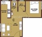 Arun Excello Villa Juhu Beach Floor Plan (1BHK+1T)