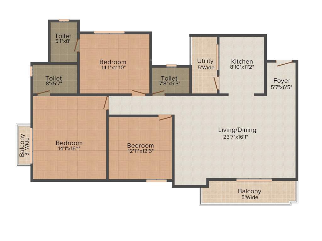 Soul Arista (3BHK+3T (1,800 sq ft) 1800 sq ft)