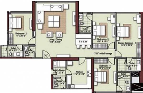 Raheja Imperia I (4BHK+5T (1,820 sq ft) 1820 sq ft)