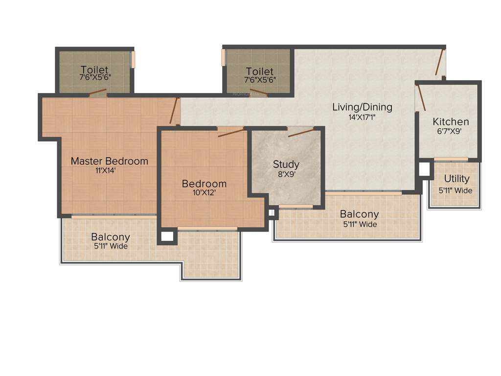ABW Verona Hills (2BHK+2T (1,441 sq ft) 1441 sq ft)