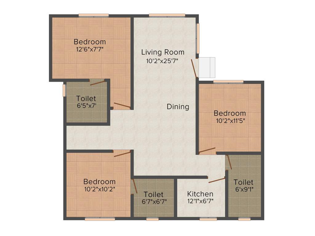 Mounthill Essence (3BHK+2T (1,520 sq ft) 1520 sq ft)
