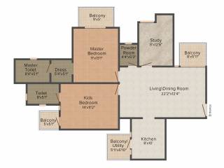 Assotech Breeze (2BHK+2T (1,470 sq ft) 1470 sq ft)