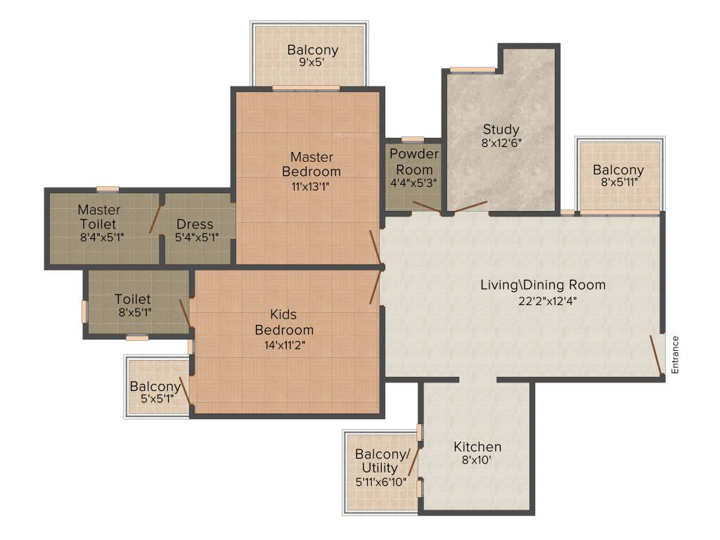 Assotech Breeze (2BHK+2T (1,470 sq ft) 1470 sq ft)