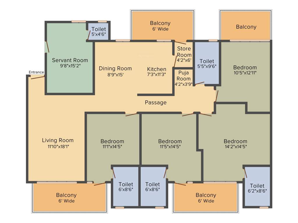 Pareena Coban Residences (4BHK+5T (2,352 sq ft) + Servant Room 2352 sq ft)
