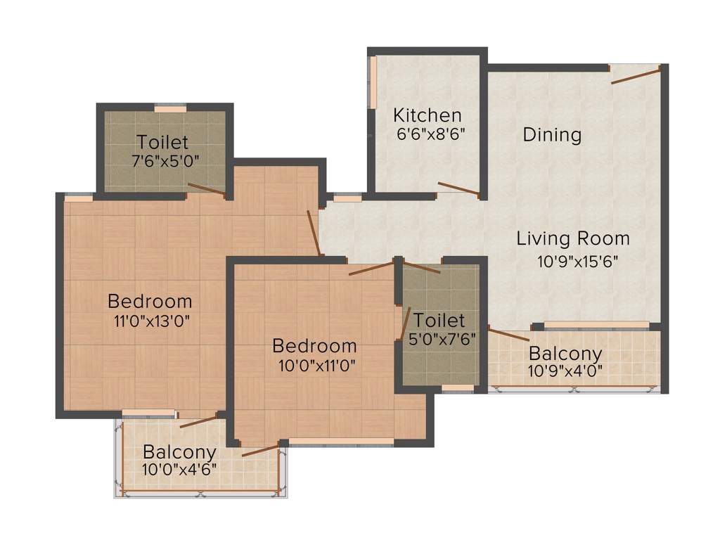 Orris Greenbay Golf Homes (2BHK+2T (1,031 sq ft) 1031 sq ft)