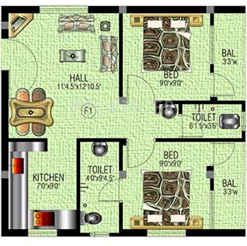 SM Royal Homes (2BHK+2T (1,030 sq ft) 1030 sq ft)