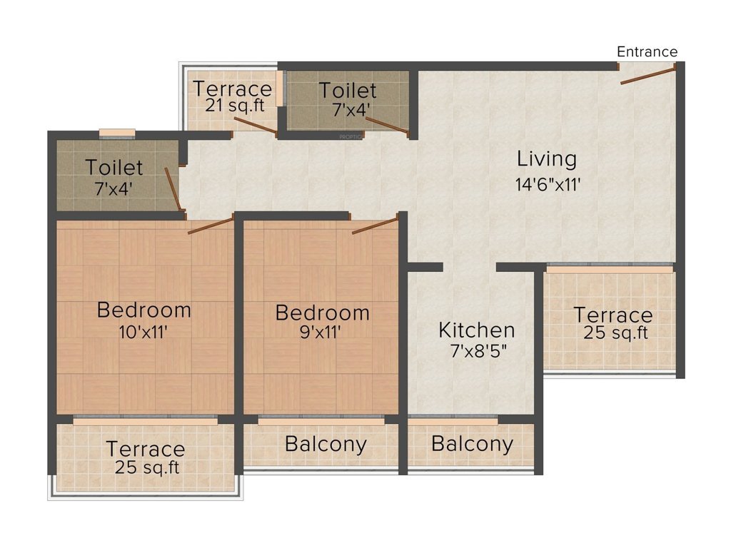 5P Shivshakti (2BHK+2T (960 sq ft) 960 sq ft)